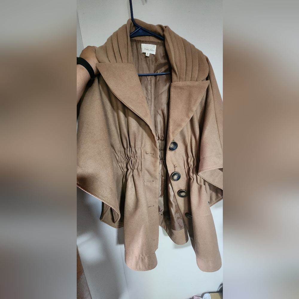 Tan Brown Poncho Jacket.